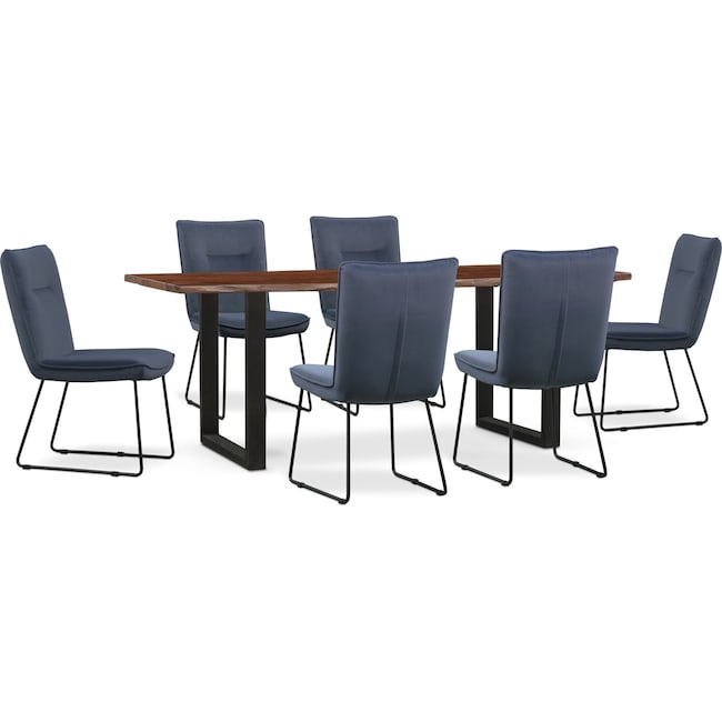 Dining Room Furniture - Portland Dining Table and 6 Upholstered Side Chairs