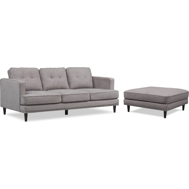 Living Room Furniture - Parker Sofa with Ottoman