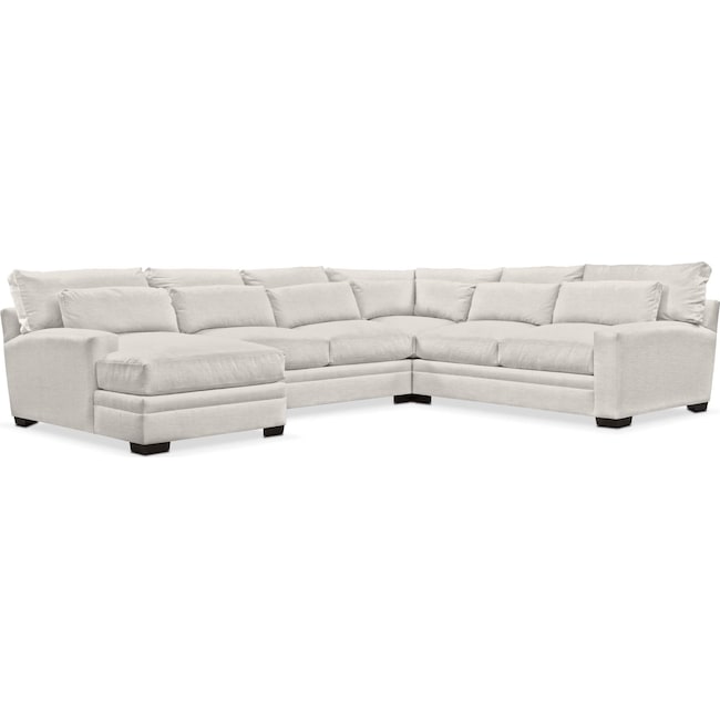 Living Room Furniture - Winston 4-Piece Sectional with Chaise