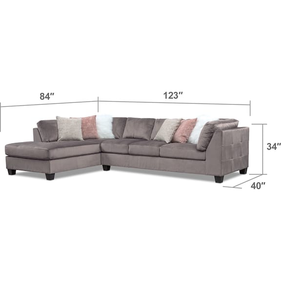 Living Room Furniture - Mackenzie 2-Piece Sectional with Chaise