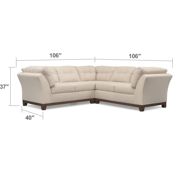 Living Room Furniture - Sebring 3-Piece Small Sectional