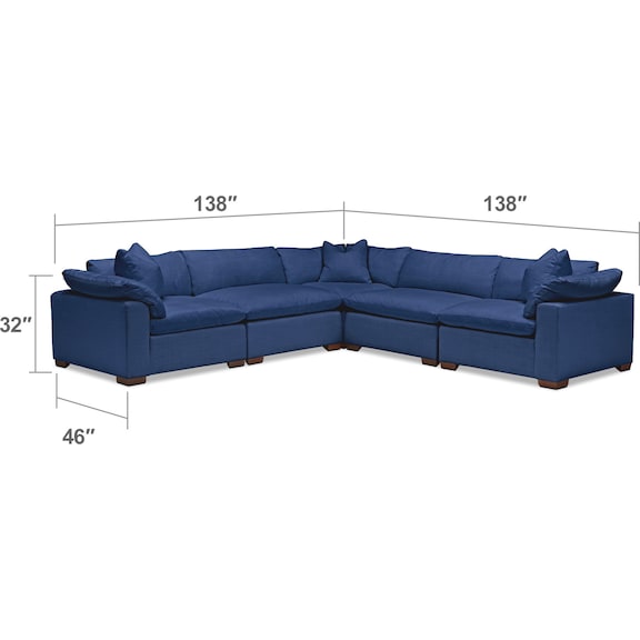 Living Room Furniture - Plush 5-Piece Sectional
