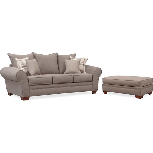 Rowan Sofa And Ottoman Set Gray