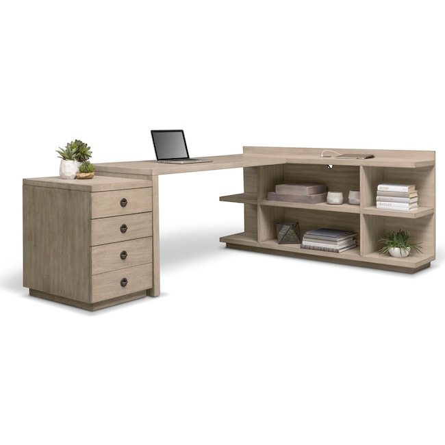 barclay desk - gray | value city furniture and mattresses