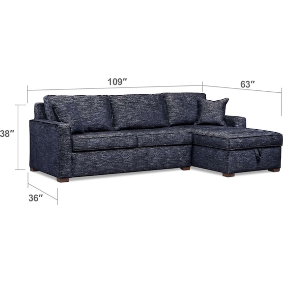 Living Room Furniture - Mayson 2-Piece Sectional with Chaise