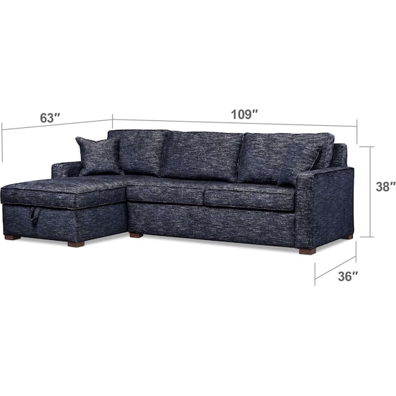 Living Room Furniture - Mayson 2-Piece Full Sleeper Sectional and Chair Set