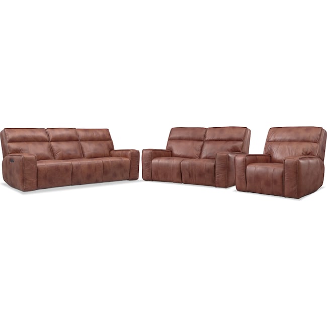 Living Room Furniture - Bradley Triple-Power Reclining Sofa, Loveseat and Recliner