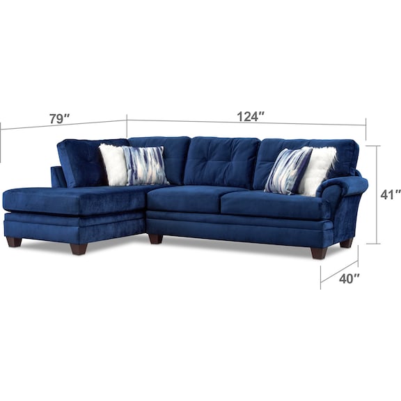 Living Room Furniture - Cordelle 2-Piece Sectional with Chaise and Cocktail Ottoman Set