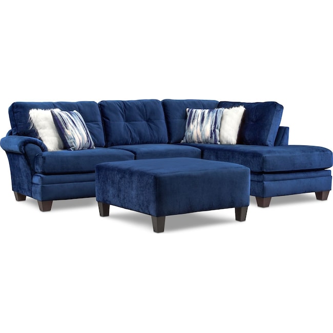 Living Room Furniture - Cordelle 2-Piece Sectional + FREE OTTOMAN
