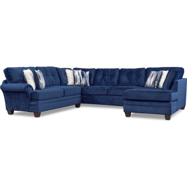 Living Room Furniture - Cordelle 3-Piece Sectional with Chaise