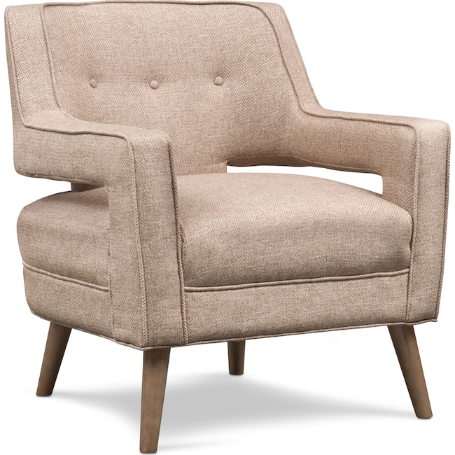 shelby accent chair - beige | value city furniture and mattresses