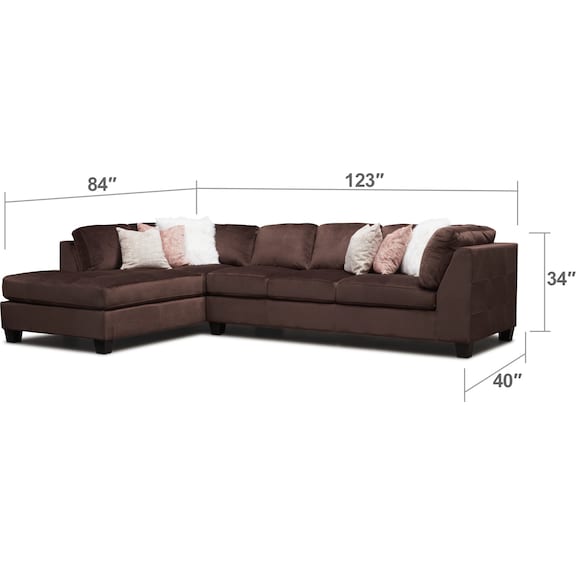Living Room Furniture - Mackenzie 2-Piece Sectional with Ottoman