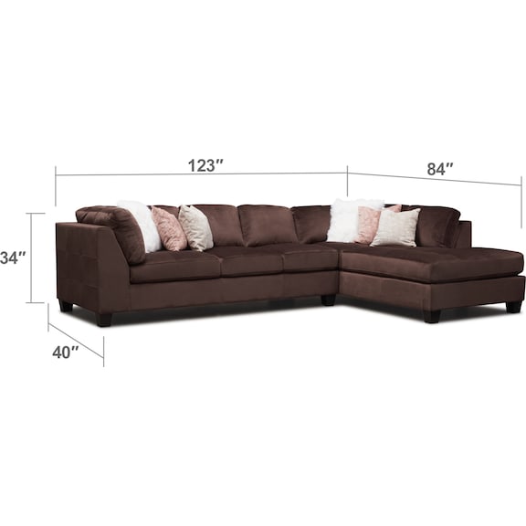 Living Room Furniture - Mackenzie 2-Piece Sectional and Ottoman Set