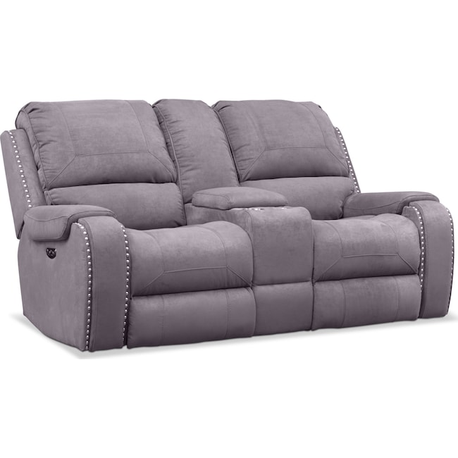 Living Room Furniture - Austin Dual-Power Reclining Loveseat