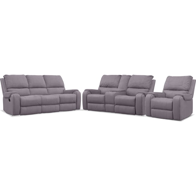 Living Room Furniture - Austin Manual Reclining Sofa, Loveseat and Recliner