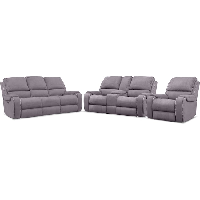 Living Room Furniture - Austin Dual-Power Reclining Sofa, Loveseat and Recliner