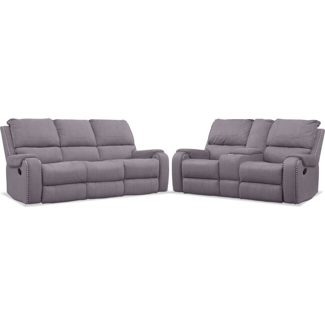 Living Room Furniture - Austin Manual Reclining Sofa and Loveseat Set