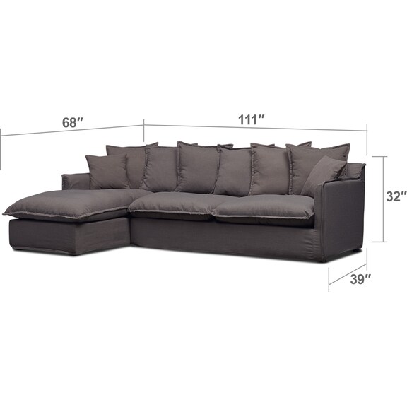 Living Room Furniture - Reid 2-Piece Sectional with Chaise