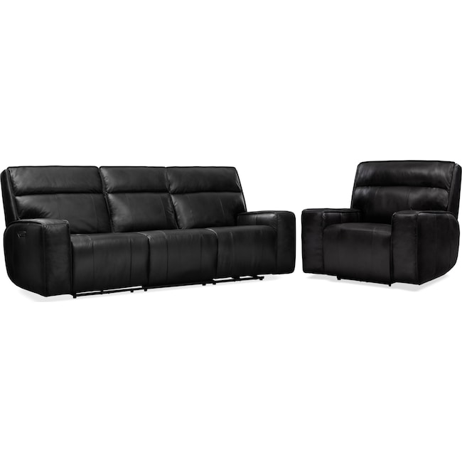 Living Room Furniture - Bradley Triple Power Reclining Sofa and Recliner Set