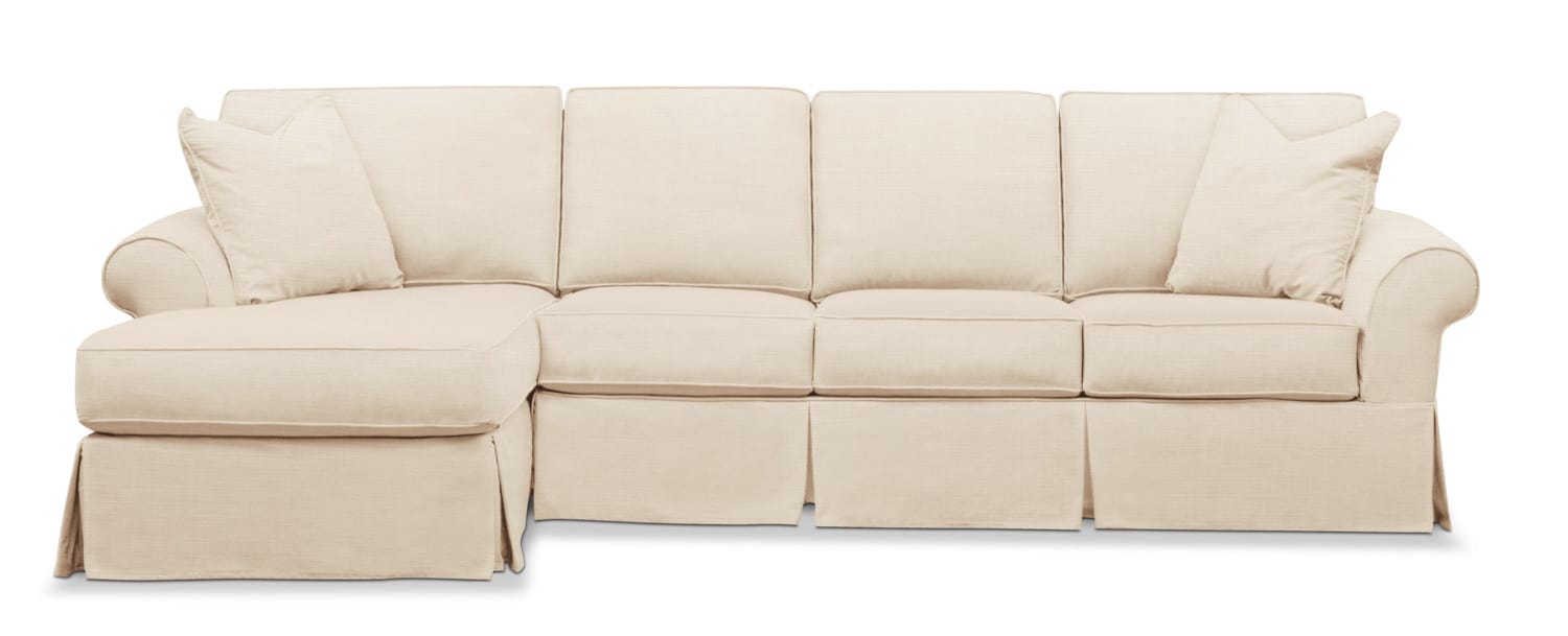 Sawyer 2 Piece Large Slipcover Sectional With Chaise Value City Slipcover Sectional With Chaise