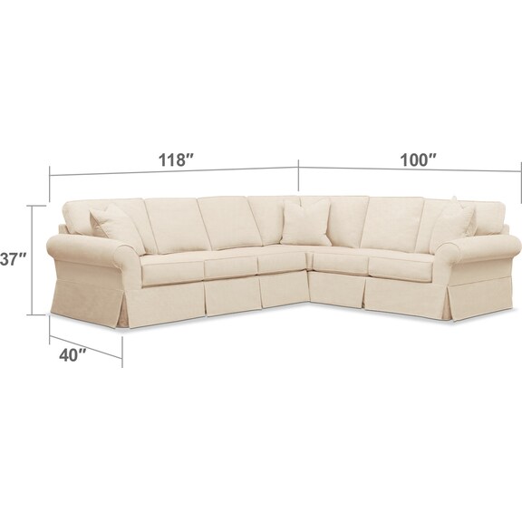 Living Room Furniture - Sawyer 2-Piece Slipcover Sectional with Sofa