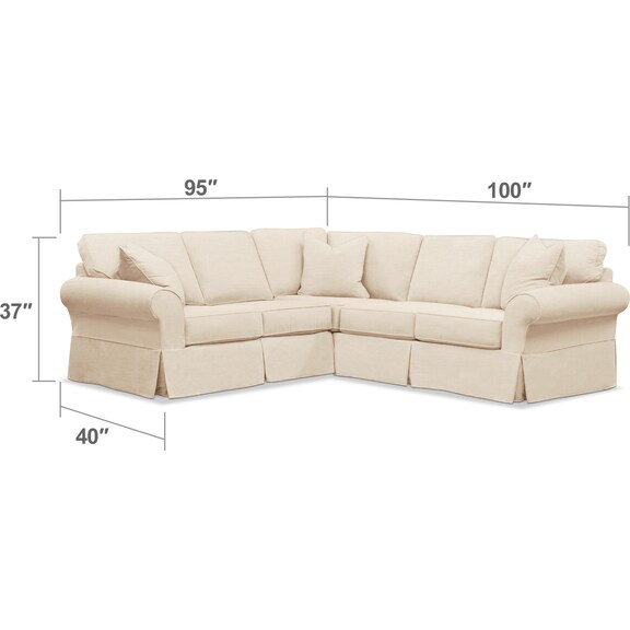 Living Room Furniture - Sawyer 2-Piece Small Slipcover Sectional
