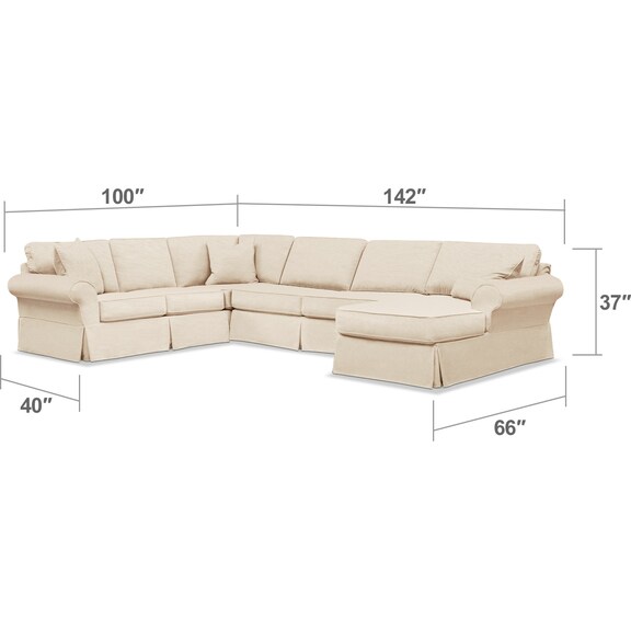Living Room Furniture - Sawyer 3-Piece Slipcover Sectional with Chaise