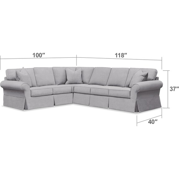 Living Room Furniture - Sawyer 2-Piece Large Slipcover Sectional