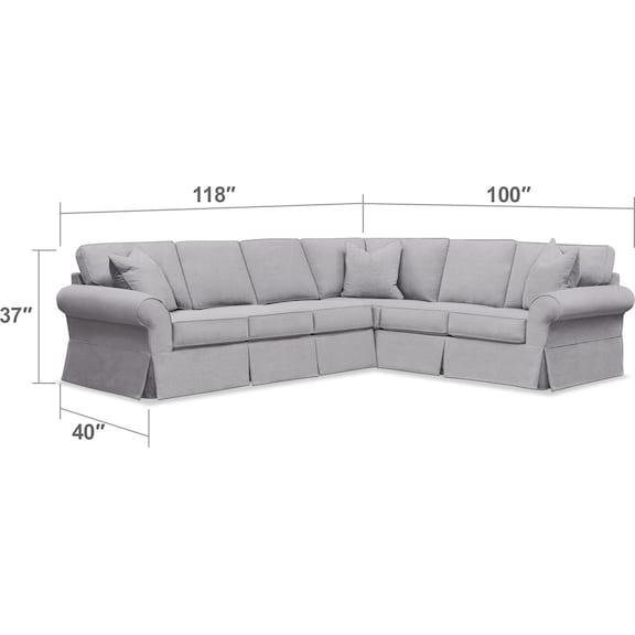 Living Room Furniture - Sawyer 2-Piece Large Slipcover Sectional