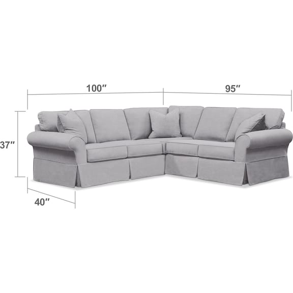 Living Room Furniture - Sawyer 2-Piece Small Slipcover Sectional