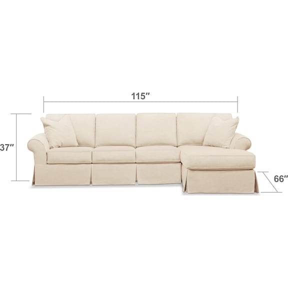Living Room Furniture - Sawyer 2-Piece Large Slipcover Sectional with Chaise