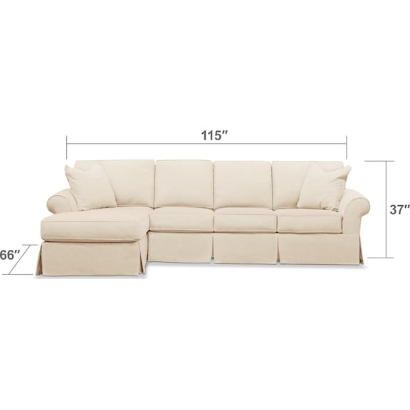 Living Room Furniture - Sawyer 2-Piece Large Slipcover Sectional with Chaise