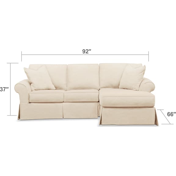 Living Room Furniture - Sawyer 2-Piece Small Slipcover Sectional with Chaise
