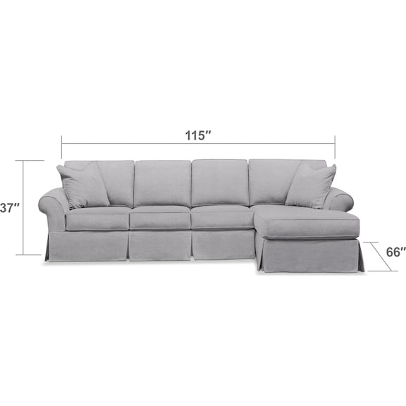 Living Room Furniture - Sawyer 2-Piece Large Slipcover Sectional with Chaise