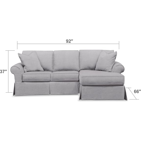 Living Room Furniture - Sawyer 2-Piece Small Slipcover Sectional with Chaise