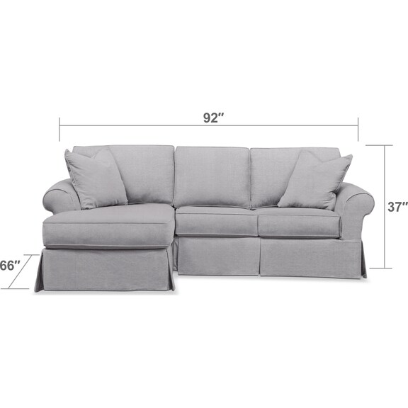 Living Room Furniture - Sawyer 2-Piece Small Slipcover Sectional with Chaise