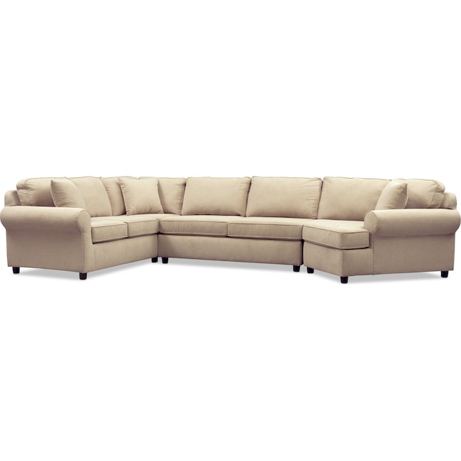 Living Room Furniture - Ashton 3-Piece Sectional with Cuddler