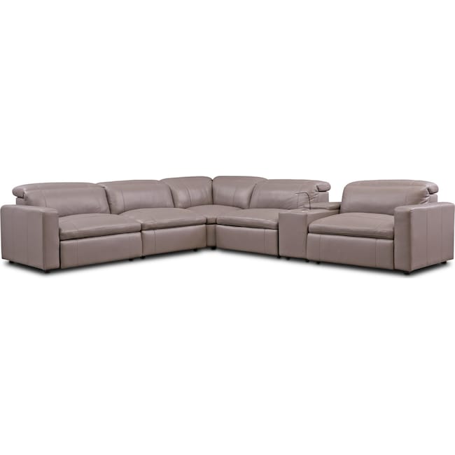 Value City Leather Sectional