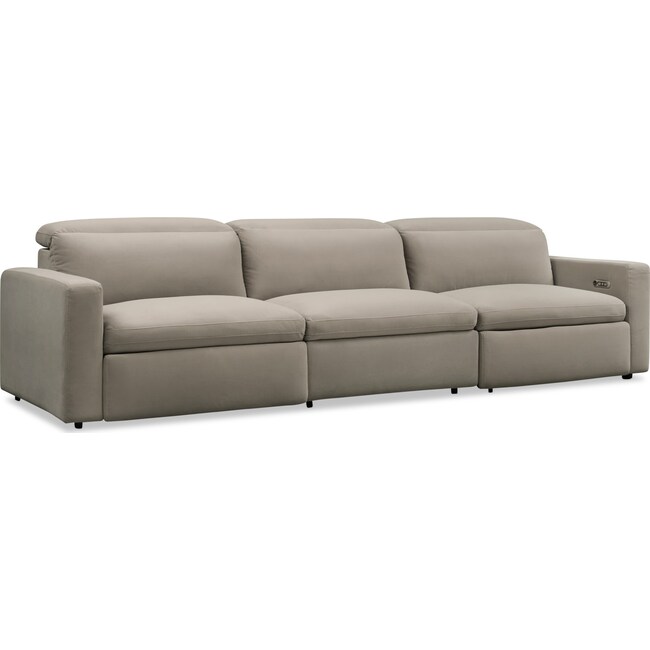 Living Room Furniture - Happy 3-Piece Dual-Power Reclining Sofa - Shitake