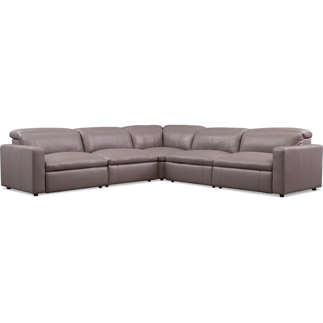 Living Room Furniture - Happy 5-Piece Dual-Power Reclining Sectional with 3 Reclining Seats