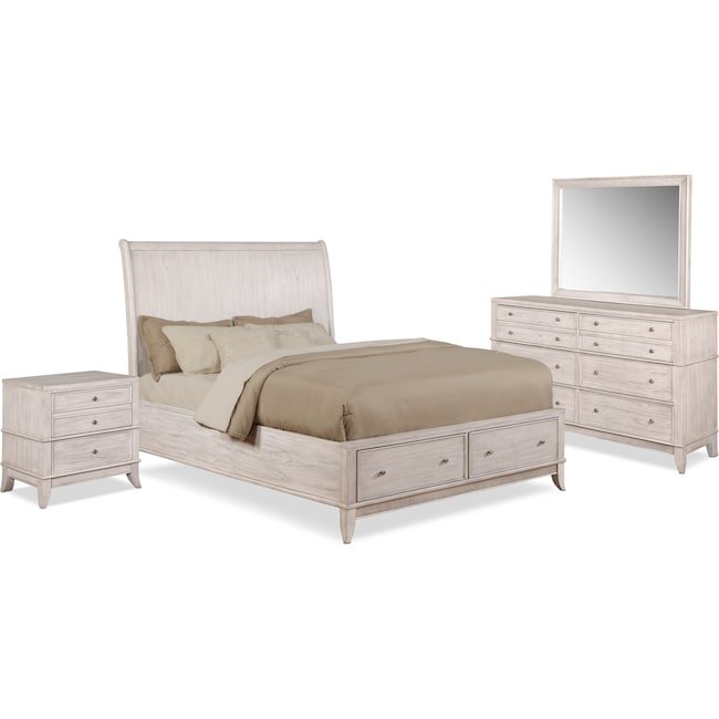 Hazel 6 Piece Bedroom Set With 2 Drawer Nightstand Dresser And