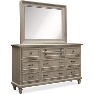 Dressers Value City Harrison Dresser And Mirror Gray
