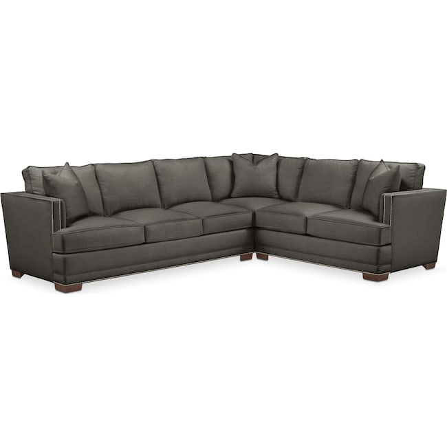Living Room Furniture - Arden 2-Piece Sectional with Sofa