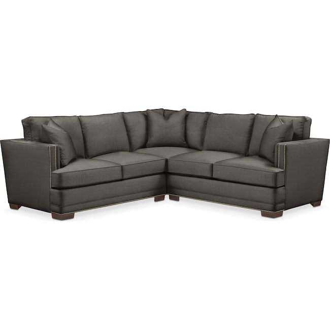 Living Room Furniture - Arden 2-Piece Sectional with Loveseat