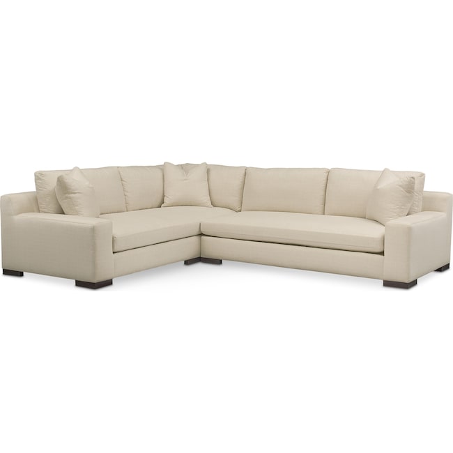 Living Room Furniture - Ethan 2-Piece Sectional with Sofa