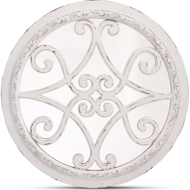 Home Accessories - Antique Plaque Mirror - White