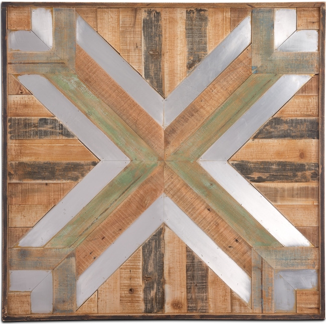 Wood And Metal Wall Decor Brown Value City Furniture Mattresses Home Accessories Wood And Metal Wall Decor Brown