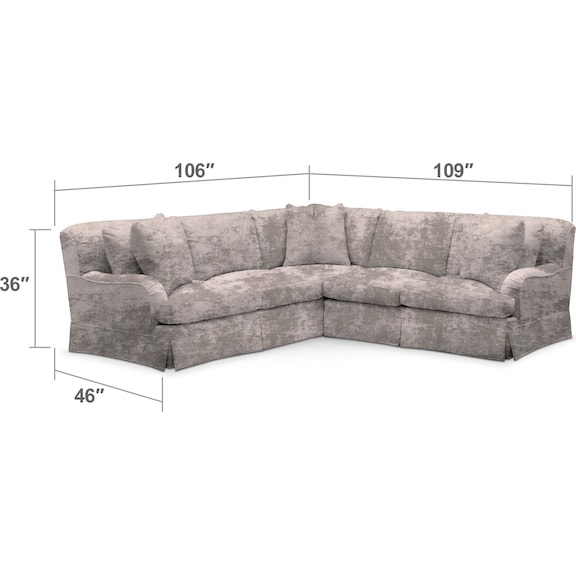 Living Room Furniture - Campbell 2-Piece Small Sectional
