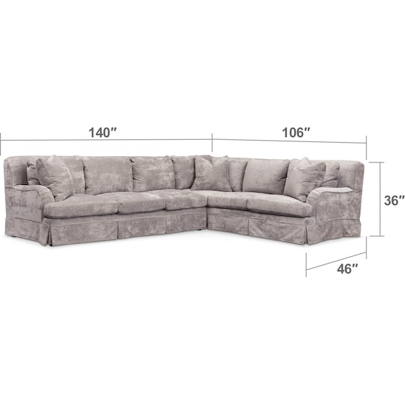 Living Room Furniture - Campbell 2-Piece Large Sectional