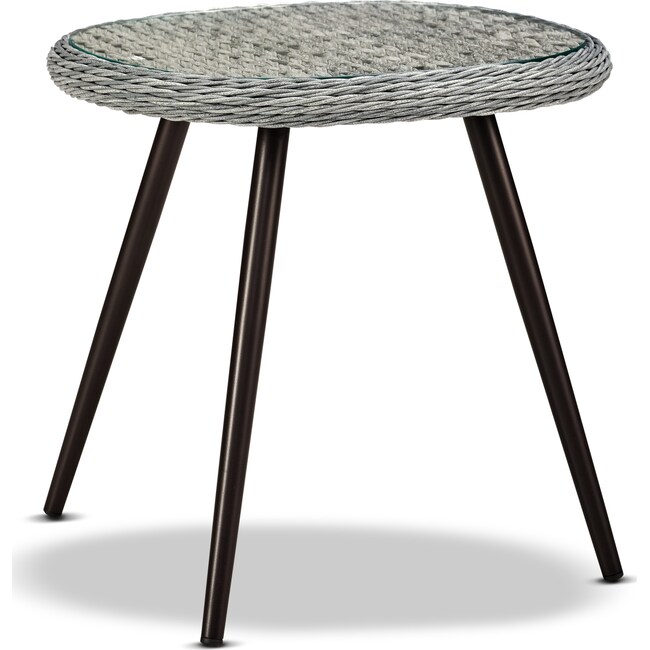 Outdoor Furniture - Palm Outdoor End Table - Gray